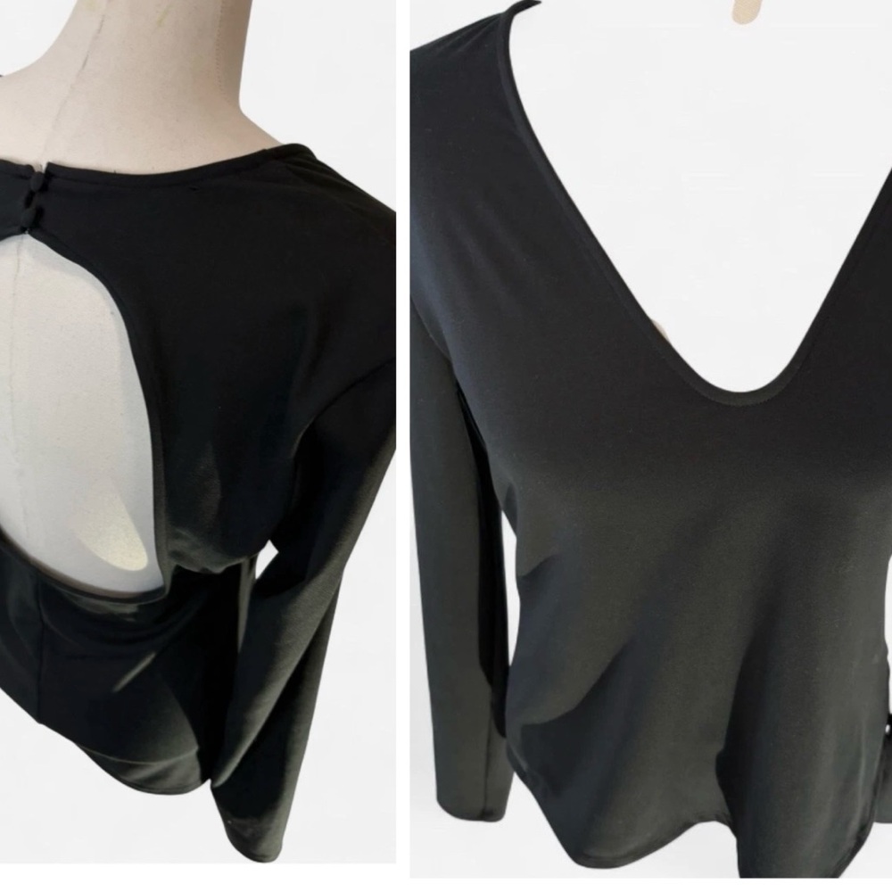 Future Collective x Kahlana Barfield Brown Open Back Top Womens Size Large Black